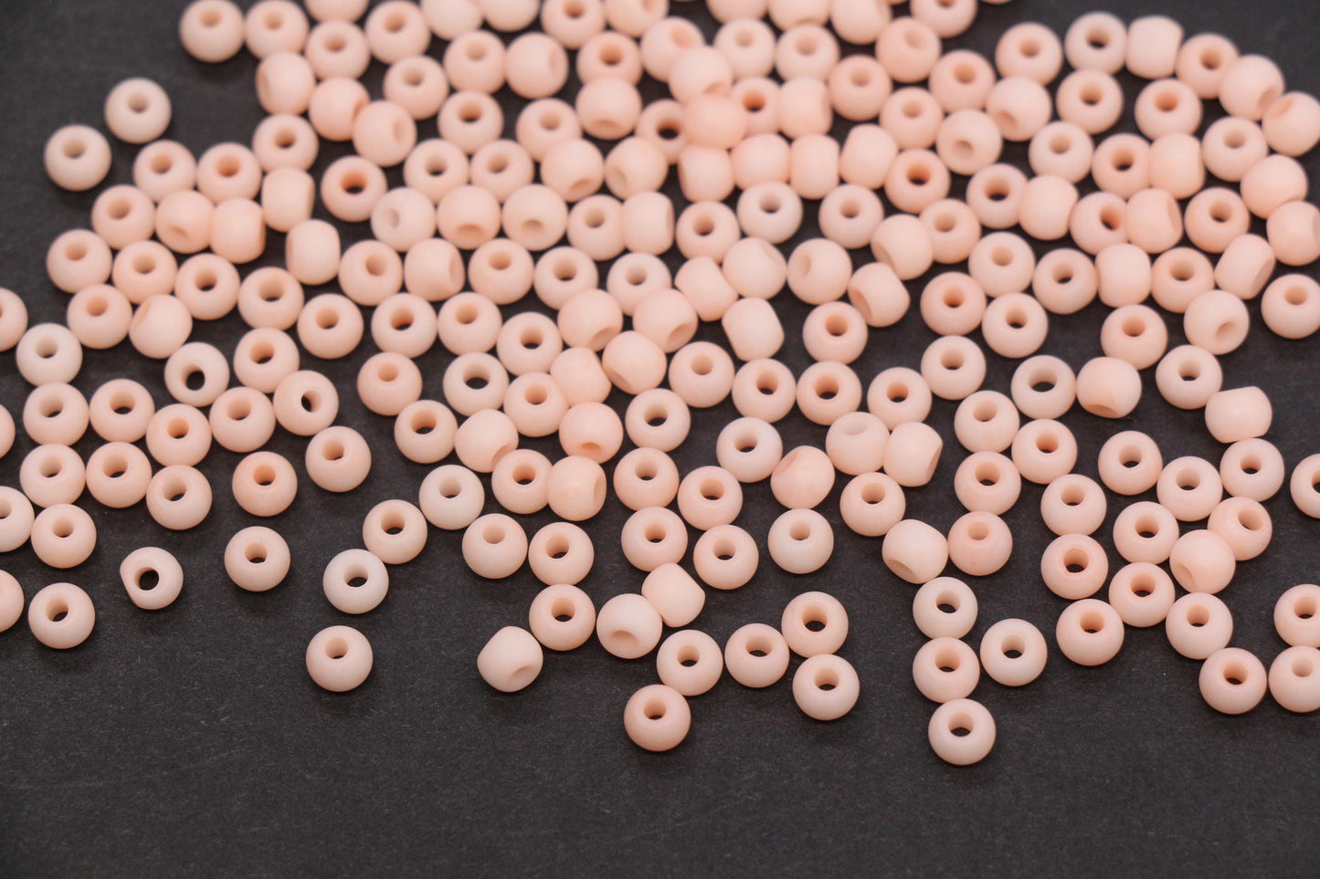 4mm Matte Soft Peach Glass Seed Beads, Frosted Peach Rocailles Beads, 6/0 Round Seed Beads, Beads for Jewelry Making #1157