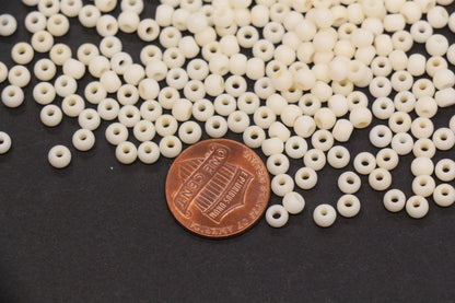 4mm 6/0 frosted ivory glass seed beads for bracelets