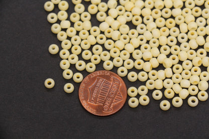 4mm 6/0 matte pale yellow glass seed beads for bracelets