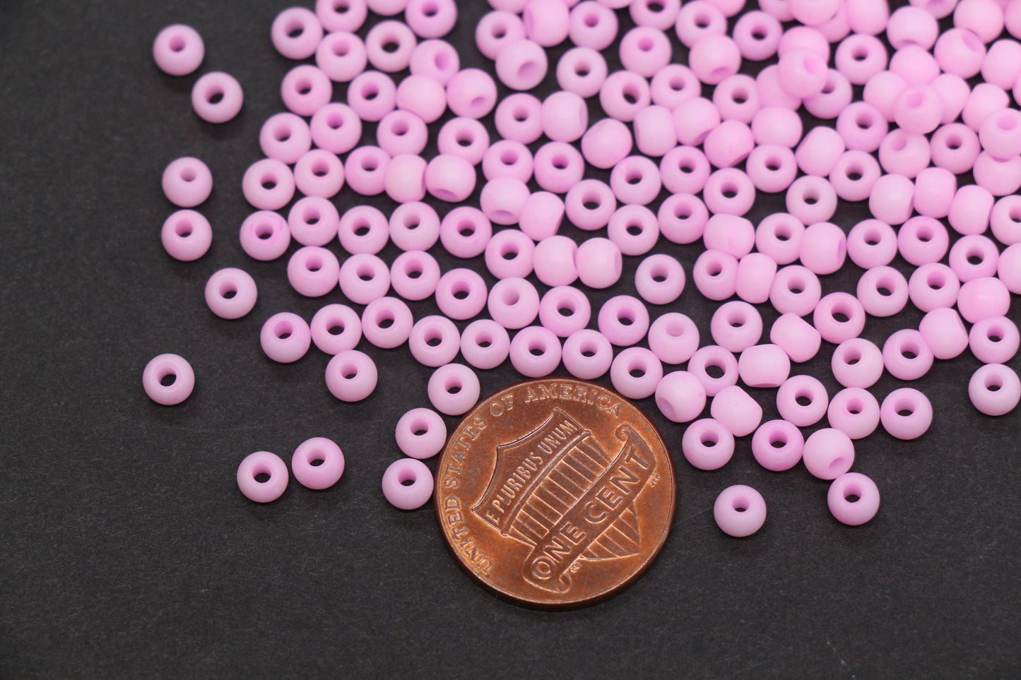 4mm Matte Lavender Pink Glass Seed Beads, Frosted 6/0 Round Seed Beads, Beads for Jewelry Making #1154