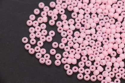 4mm 6/0 matte pastel pink glass seed beads for bracelets