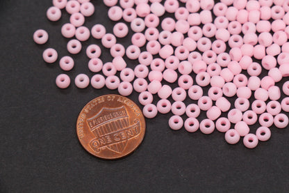 4mm 6/0 matte pastel pink glass seed beads for bracelets