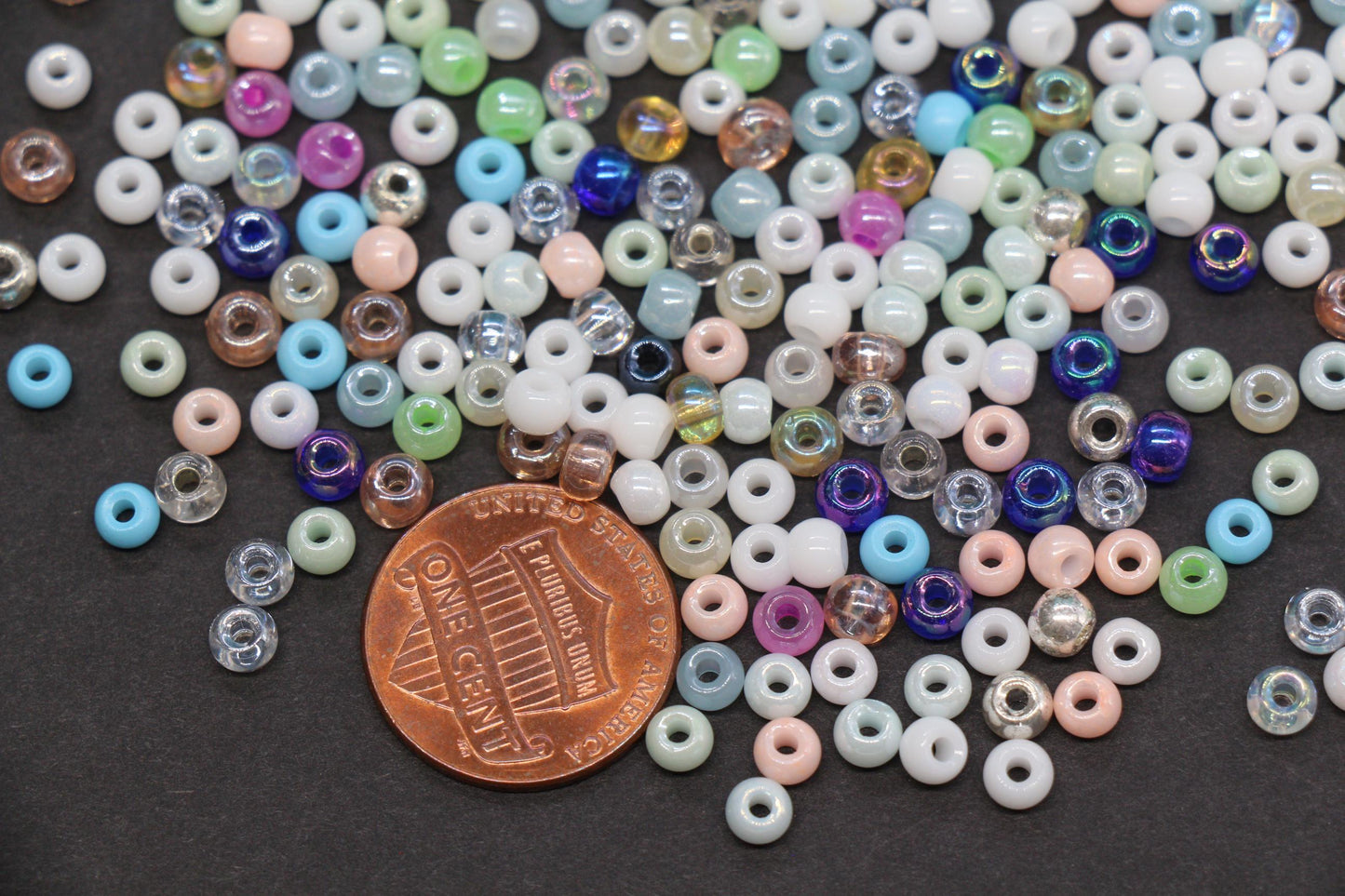 4mm Mixed Glass Seed Beads, Glossy Rainbow Rocailles Beads Mix for Bracelet Jewelry Making #2057