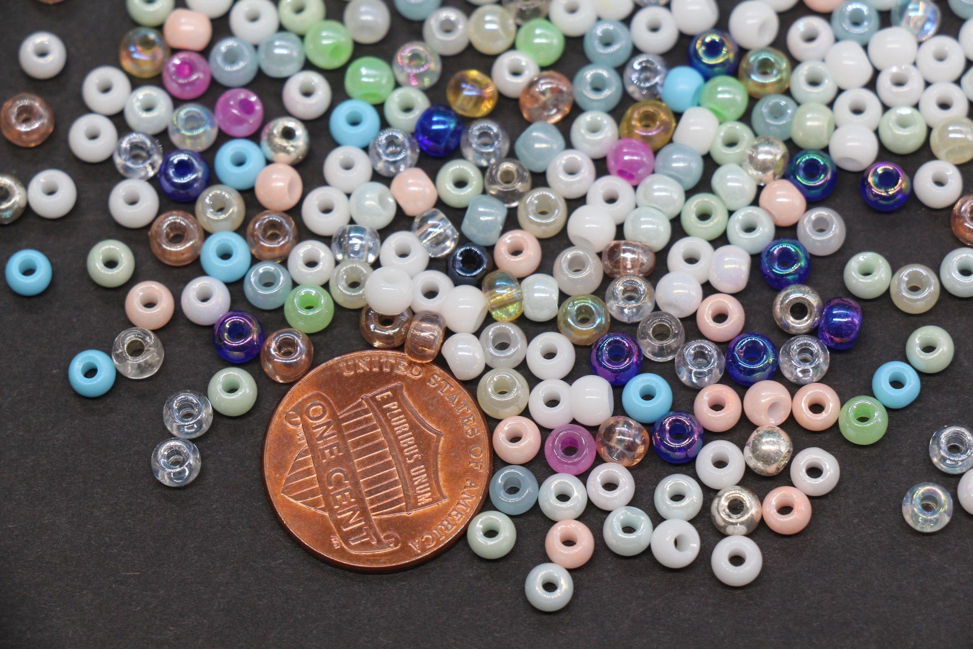 4mm Mixed Glass Seed Beads, Glossy Rainbow Rocailles Beads Mix for Bracelet Jewelry Making #2057