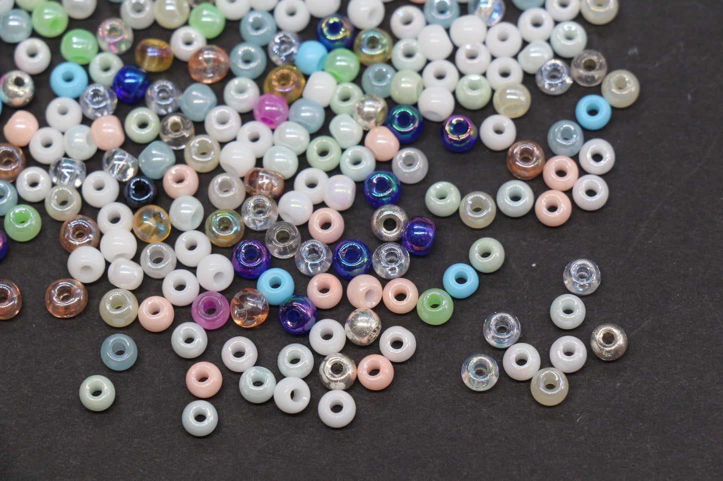 4mm Mixed Glass Seed Beads, Glossy Rainbow Rocailles Beads Mix for Bracelet Jewelry Making #2057