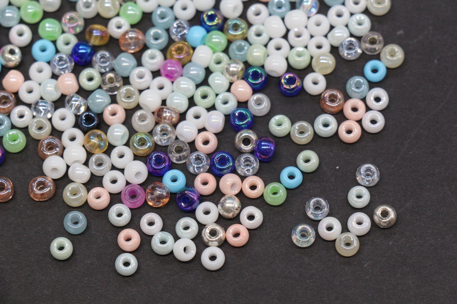 4mm Mixed Glass Seed Beads, Glossy Rainbow Rocailles Beads Mix for Bracelet Jewelry Making #2057