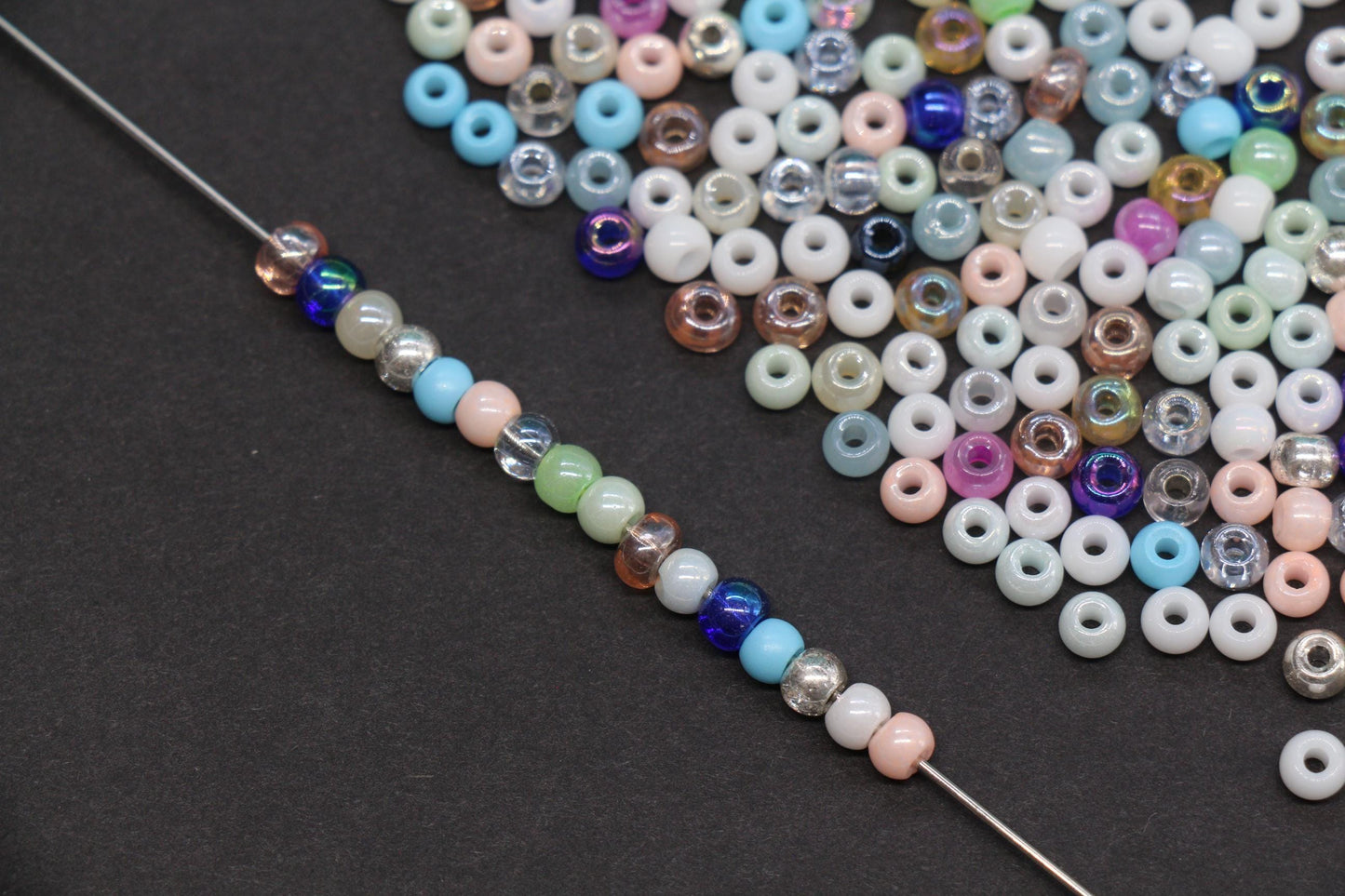 4mm Mixed Glass Seed Beads, Glossy Rainbow Rocailles Beads Mix for Bracelet Jewelry Making #2057