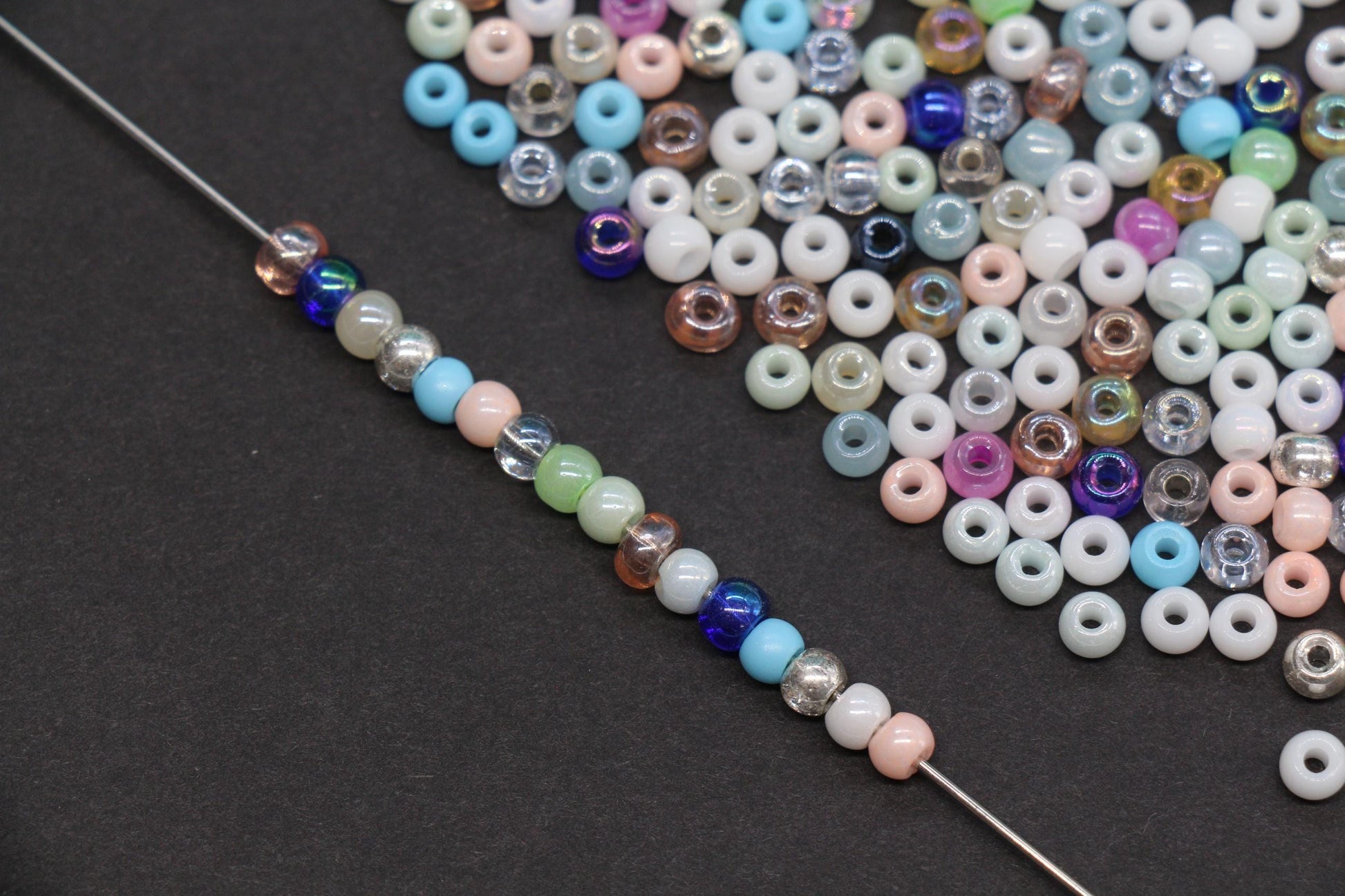 4mm Mixed Glass Seed Beads, Glossy Rainbow Rocailles Beads Mix for Bracelet Jewelry Making #2057