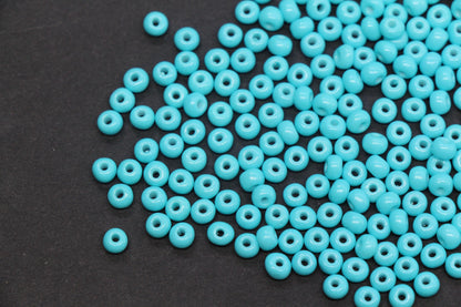 4mm 6/0 opaque aqua blue glass seed beads for bracelets