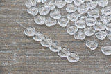Clear Heart Beads, Transparent Heart Beads for Bracelet Necklace Jewelry Making #1907