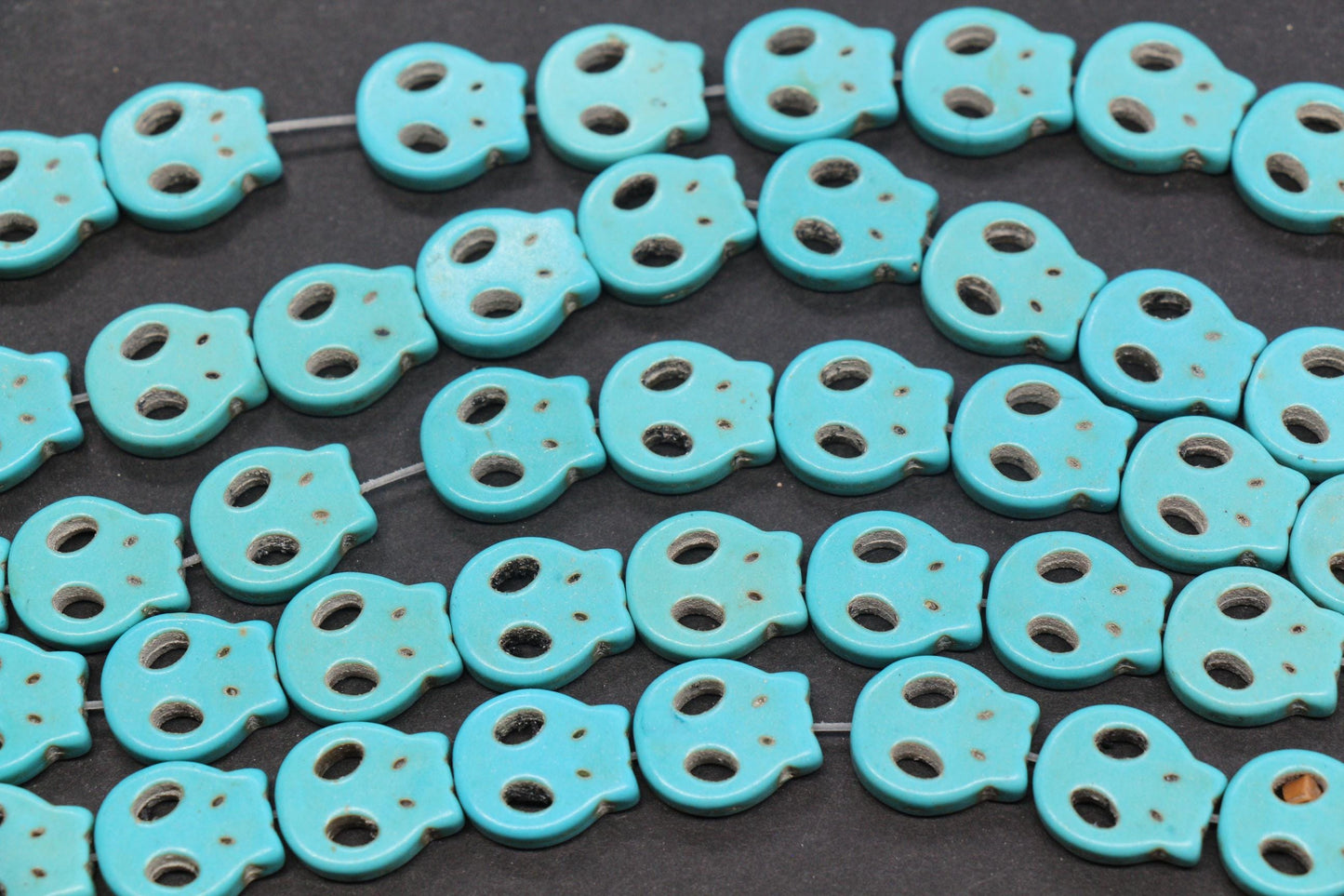 Turquoise Howlite Skull Spacer Beads, Blue White Skull Beads for Jewelry Making