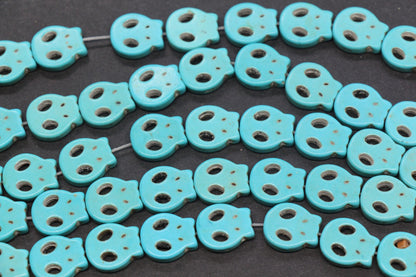 Turquoise Howlite Skull Spacer Beads, Blue White Skull Beads for Jewelry Making