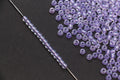 4mm 6/0 purple lined glossy glass seed beads for bracelets