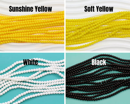 4mm colorful round glass beads for jewelry making