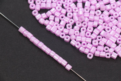 4mm Pink Cube Glass Beads, Glossy Square Seed Beads for Bracelet Jewelry Making #2762
