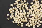 4mm Pastel Yellow Cube Glass Beads, Glossy Square Seed Beads for Bracelet Jewelry Making #1254