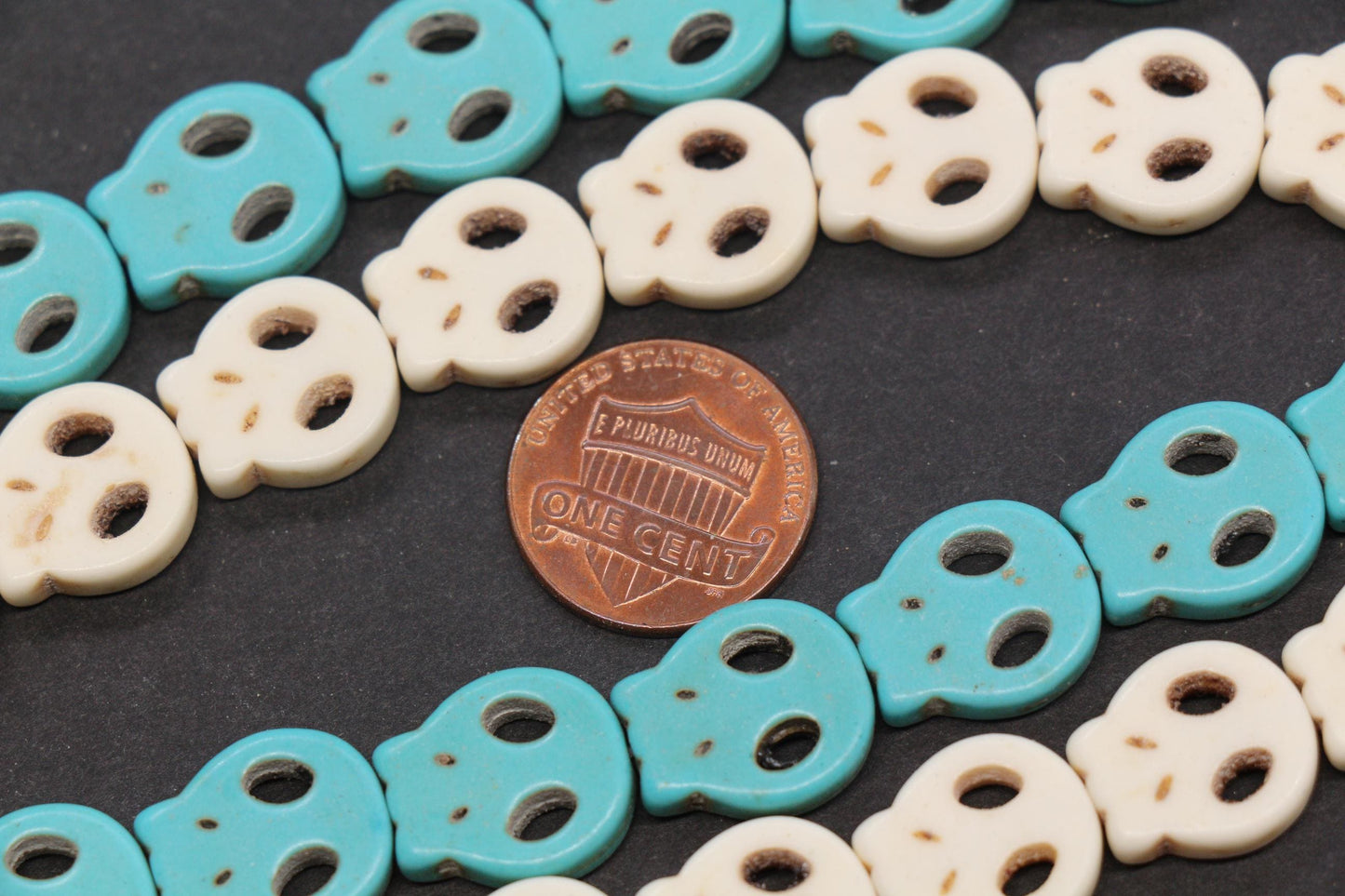 Turquoise Howlite Skull Spacer Beads, Blue White Skull Beads for Jewelry Making