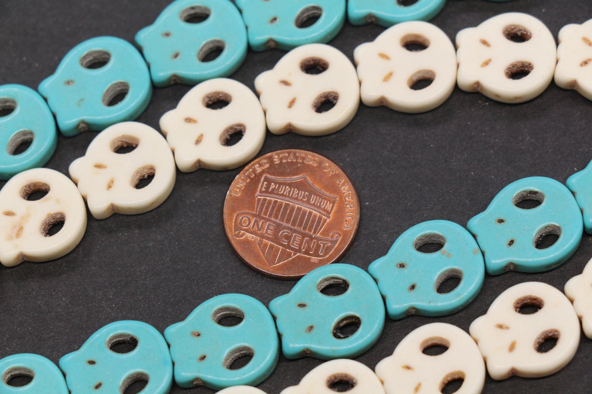 Turquoise Howlite Skull Spacer Beads, Blue White Skull Beads for Jewelry Making