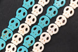 Turquoise Howlite Skull Spacer Beads, Blue White Skull Beads for Jewelry Making