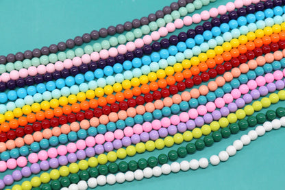 6mm multicolor round glass beads, glass beads for jewelry making