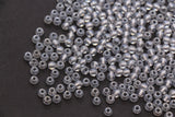 4mm Silver Lined Glass Beads, Glossy Transparent Round Seed Beads for Bracelets, DIY Jewelry Supplies #1737
