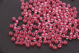4mm Pink Lined Glass Beads, Glossy Transparent Round Seed Beads for Bracelets, Clear Pink Spacer Beads, DIY Jewelry Supplies #1743