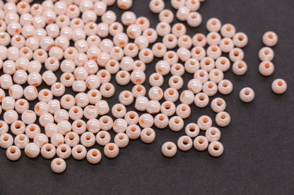 4mm Peach Pearl Glass Beads, Round Pearlized Beads for Bracelets, Small Glass Spacer Beads, DIY Jewelry Supplies #3983