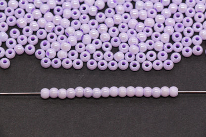 4mm Light Lavender Pearlized Glass Beads, Round Glass Spacer Beads for Bracelets, Small Seed Beads, DIY Jewelry Supplies #3985