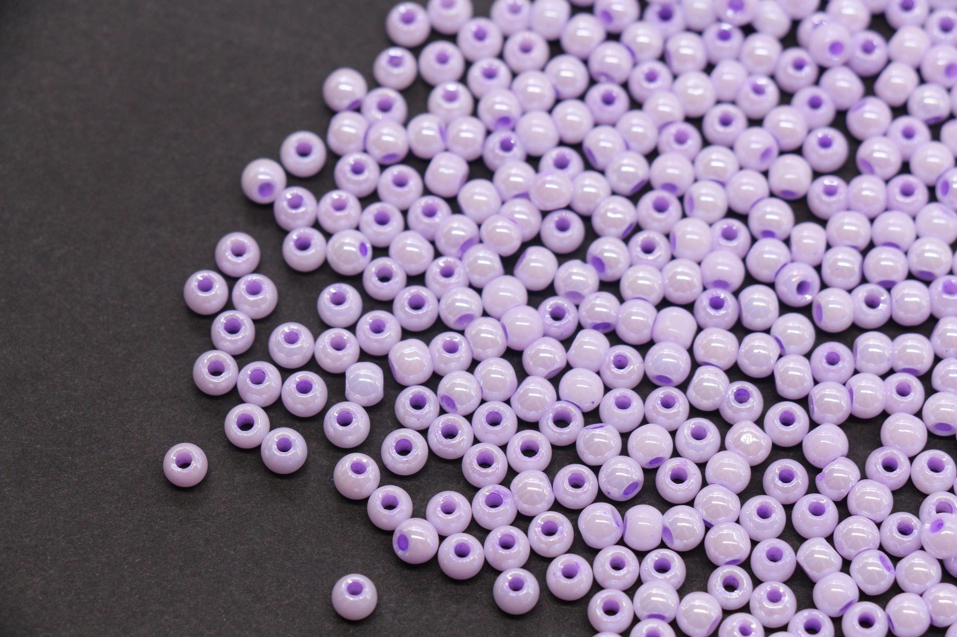 4mm Lilac Purple Pearlized Glass Beads, Round Glass Spacer Beads for Bracelets, Small Seed Beads, DIY Jewelry Supplies #3986