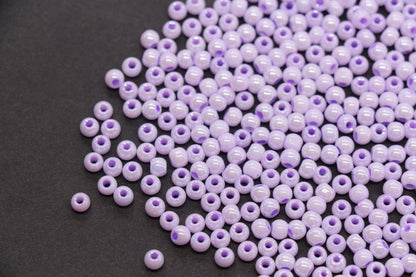 4mm Lilac Purple Pearlized Glass Beads, Round Glass Spacer Beads for Bracelets, Small Seed Beads, DIY Jewelry Supplies #3986