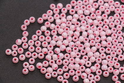 4mm Bright Pink Pearlized Glass Beads, Round Glass Spacer Beads for Bracelets, Small Seed Beads, DIY Jewelry Supplies #3987