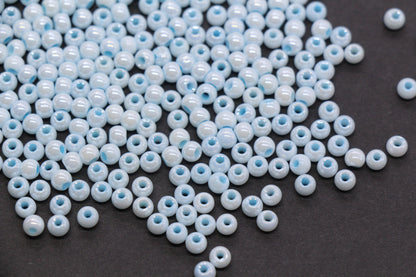 4mm Light Sky Blue Pearlized Glass Beads, Round Glass Beads for Bracelets, DIY Jewelry Supplies #3990