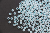 4mm Aqua Blue Pearlized Glass Beads, Round Glass Beads for Bracelets, DIY Jewelry Supplies #3991