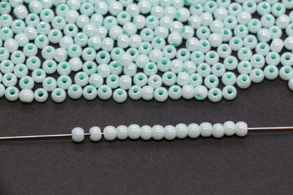 4mm Seafoam Green Pearlized Glass Beads, Round Glass Spacer Beads for Bracelets, DIY Jewelry Supplies #3996
