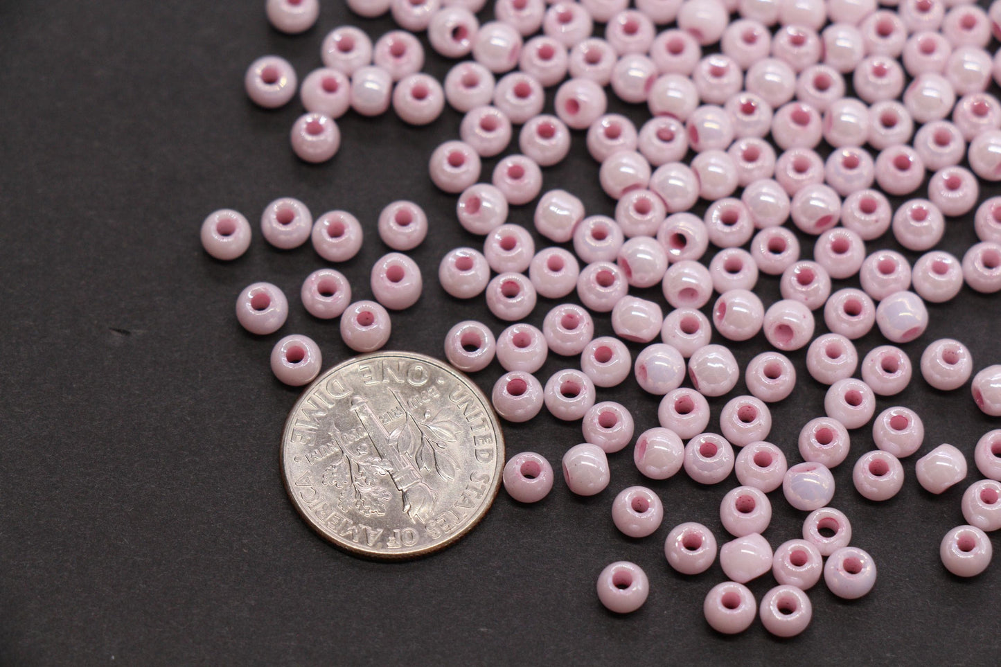 4mm Rose Pink Pearlized Glass Beads, Round Glass Spacer Beads for Bracelets, DIY Jewelry Supplies #3997