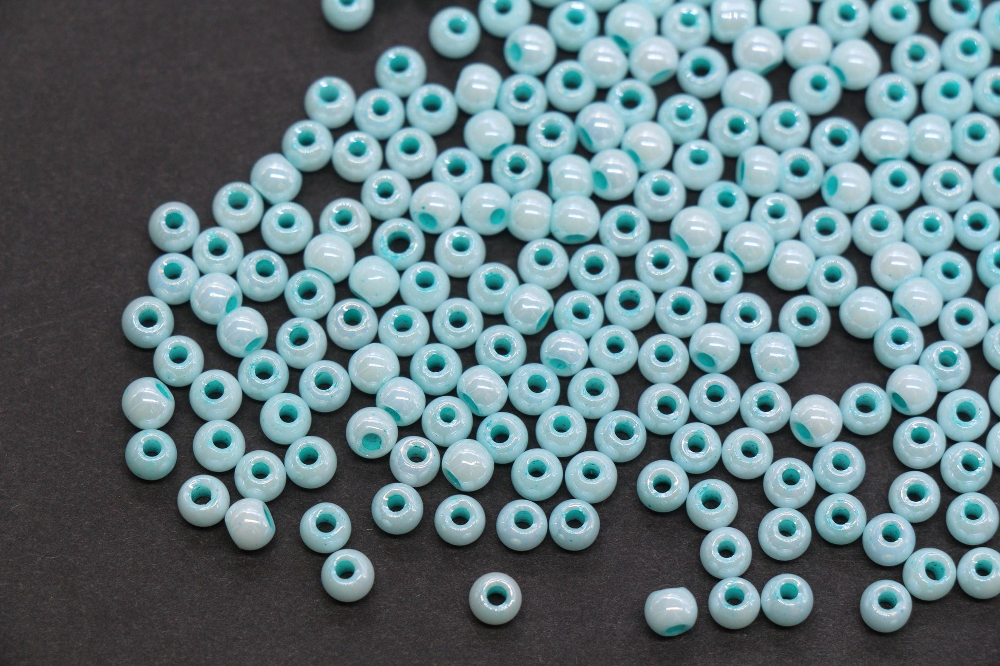 4mm Seafoam Blue Pearlized Glass Beads, Round Glass Spacer Beads for Bracelets, Small Seed Beads, DIY Jewelry Supplies #4000