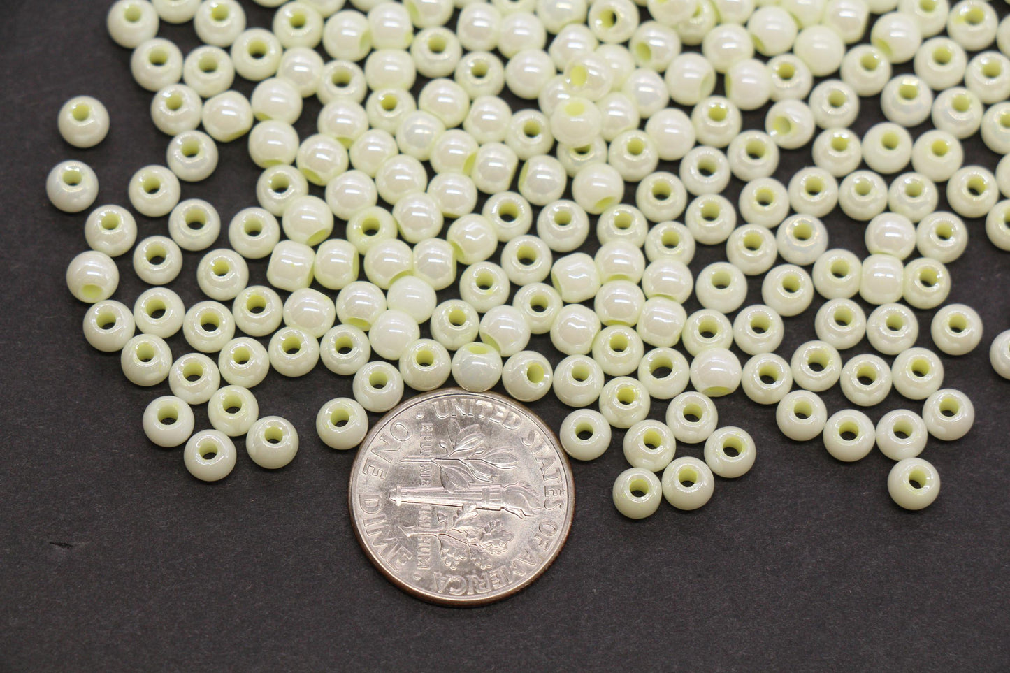 4mm Vanilla Cream Pearlized Glass Beads, Round Glass Beads for Bracelets, Small Cream Seed Beads, DIY Jewelry Supplies #4001