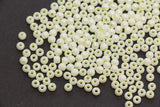 4mm Vanilla Cream Pearlized Glass Beads, Round Glass Beads for Bracelets, Small Cream Seed Beads, DIY Jewelry Supplies #4001