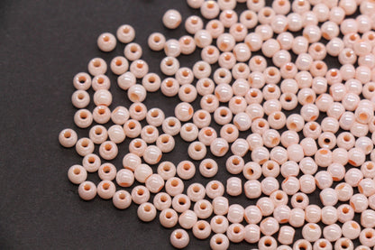 4mm Peach Pearl Glass Beads, Round Pearlized Beads for Bracelets, Small Glass Spacer Beads, DIY Jewelry Supplies #3983