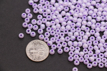 4mm Light Lavender Pearlized Glass Beads, Round Glass Spacer Beads for Bracelets, Small Seed Beads, DIY Jewelry Supplies #3985