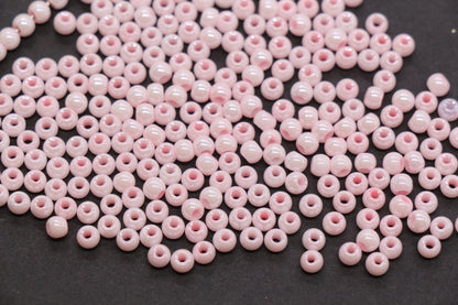 4mm Light Pink Pearlized Glass Beads, Round Glass Spacer Beads for Bracelets, Small Seed Beads, DIY Jewelry Supplies #3988