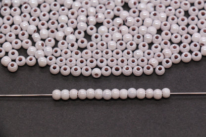 4mm Taupe Gray Pearlized Glass Beads, Round Glass Spacer Beads for Bracelets, DIY Jewelry Supplies #3993