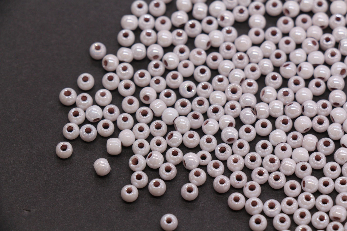 4mm Taupe Gray Pearlized Glass Beads, Round Glass Spacer Beads for Bracelets, DIY Jewelry Supplies #3993