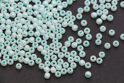 4mm Seafoam Green Pearlized Glass Beads, Round Glass Spacer Beads for Bracelets, DIY Jewelry Supplies #3996