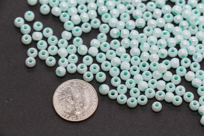 4mm Seafoam Green Pearlized Glass Beads, Round Glass Spacer Beads for Bracelets, DIY Jewelry Supplies #3996