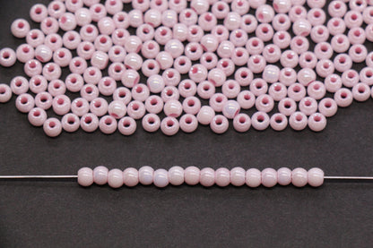 4mm Rose Pink Pearlized Glass Beads, Round Glass Spacer Beads for Bracelets, DIY Jewelry Supplies #3997