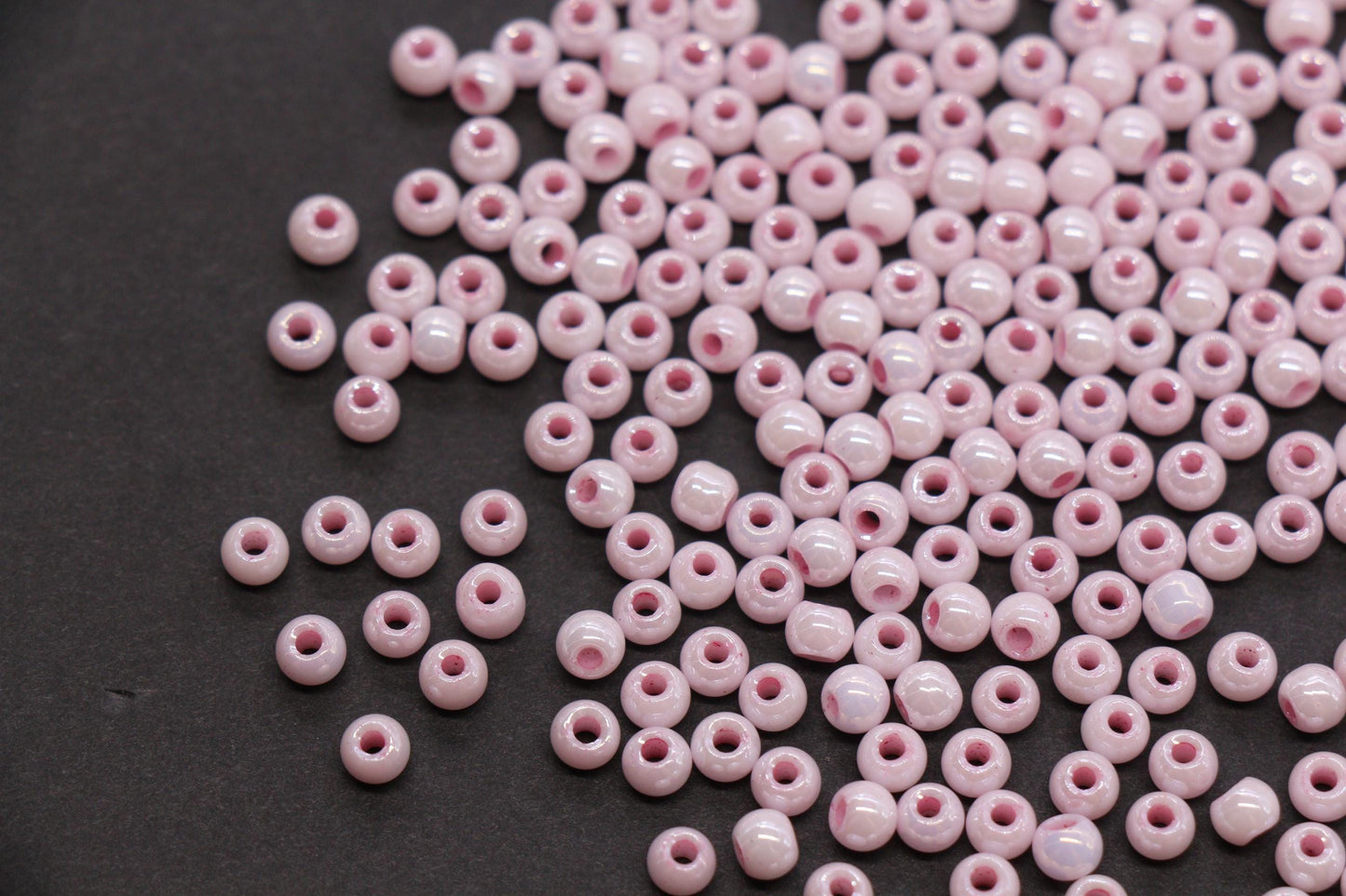 4mm Rose Pink Pearlized Glass Beads, Round Glass Spacer Beads for Bracelets, DIY Jewelry Supplies #3997
