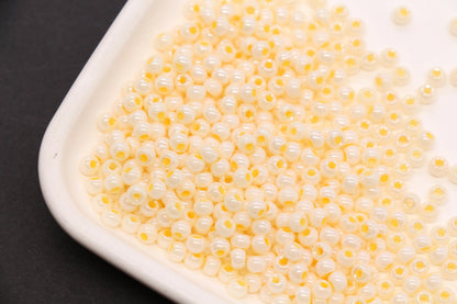 4mm Buttercream Pearlized Glass Beads, Round Glass Spacer Beads for Bracelets, DIY Jewelry Supplies #3999