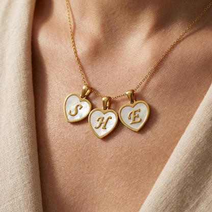 18K Gold Plated Letter Pendant Charm, White Shell Initial Charm, Stainless Steel Alphabet Pendant, DIY Necklace Jewelry Supply
