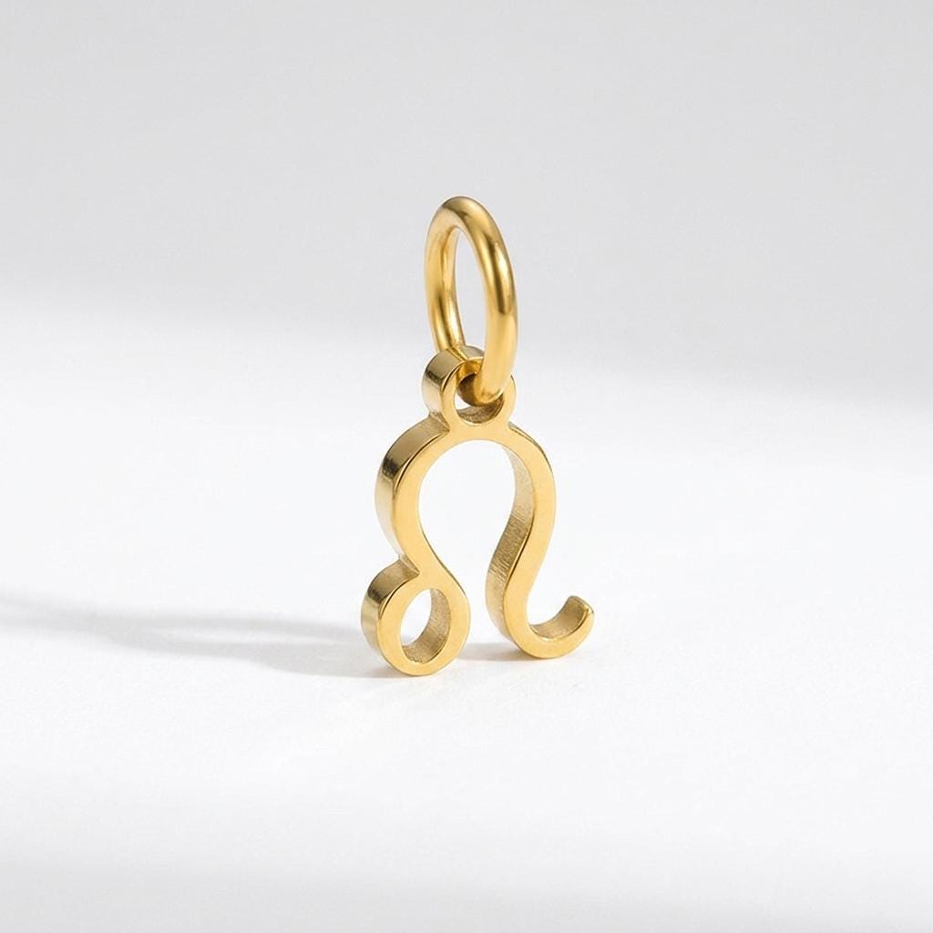 18K Gold Plated Zodiac Charm, Stainless Steel Astrology Pendant, Horoscope Birth Sign Necklace Charm, DIY Jewelry Supply